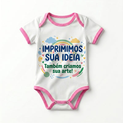 Body Bebê Personalizado Rosa | Criamos a Estampa para Você
